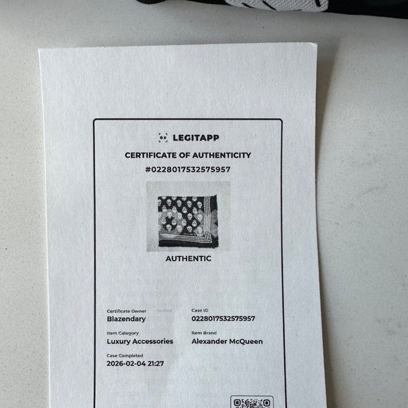 NWT | Alexander McQueen | 🖤💀 Skull Print Biker Scarf 🖤 - Picture 7 of 12